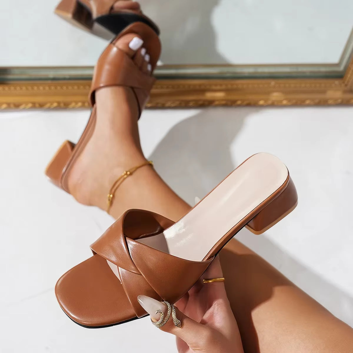 Mule femme talon