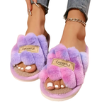 Mule chausson pelucheuse fourré pour femme - Aurélia