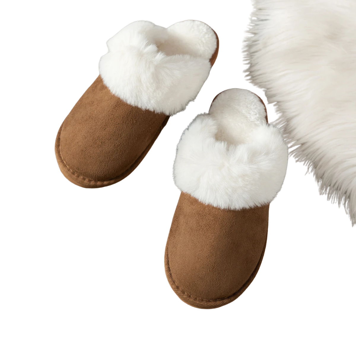 Mule chausson peluche fourré pour femme - Daphnéa