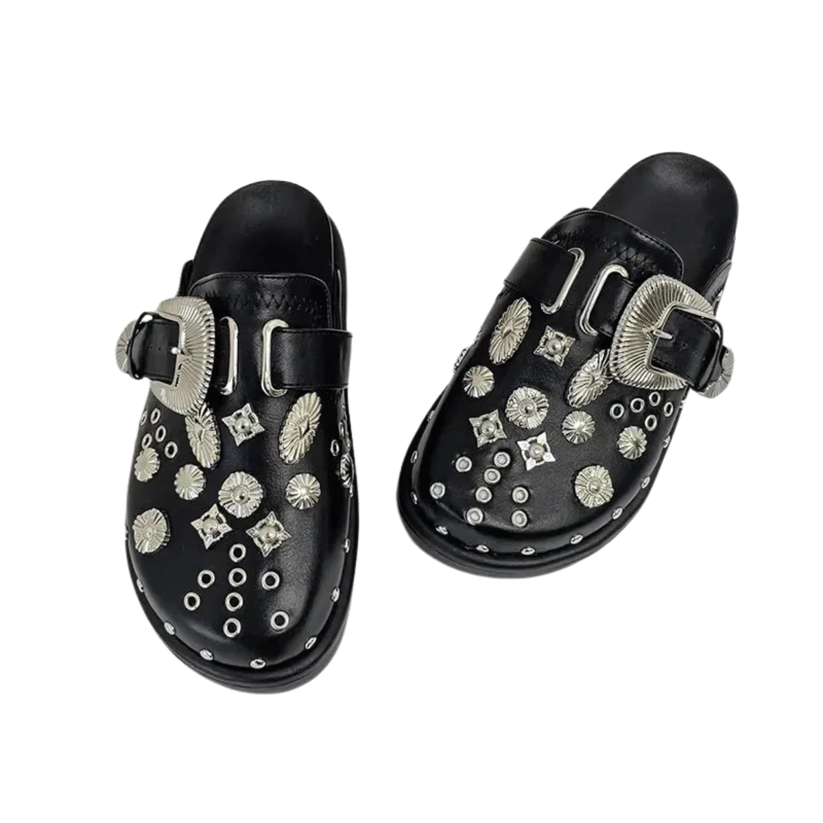 Mule en cuir rock pour femme - Isadora