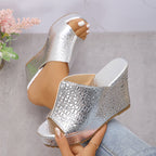 Mule femme compensée rétro - Bianca