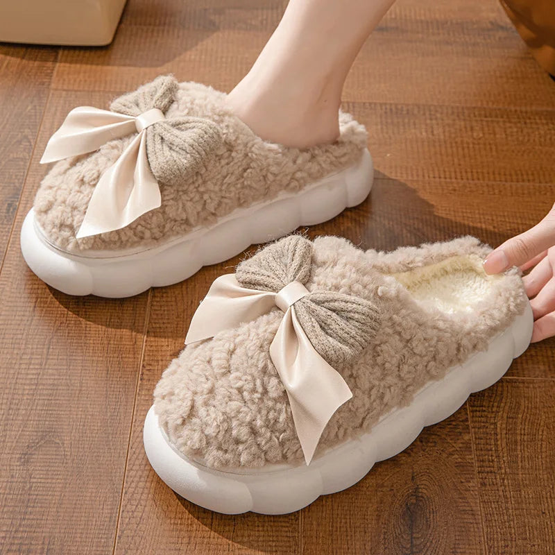 Mule chausson noeud fourré pour femme - Coralie