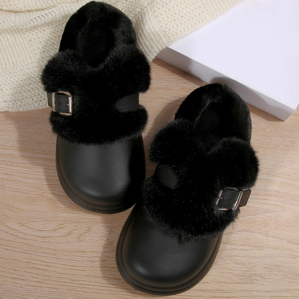 Mule chausson sabot fourré pour femme - Théane