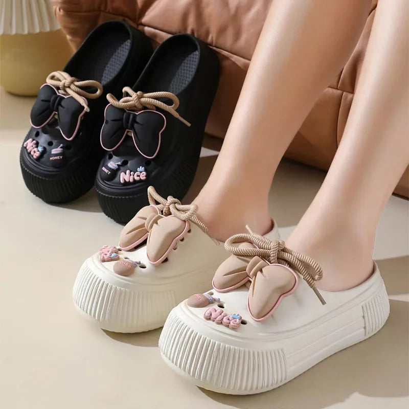 Mule femme compensée girly - Clara