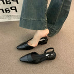 Mule plate en cuir pour femme - Élancia