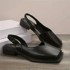 Mule cuir bout carré pour femme - Maëlys