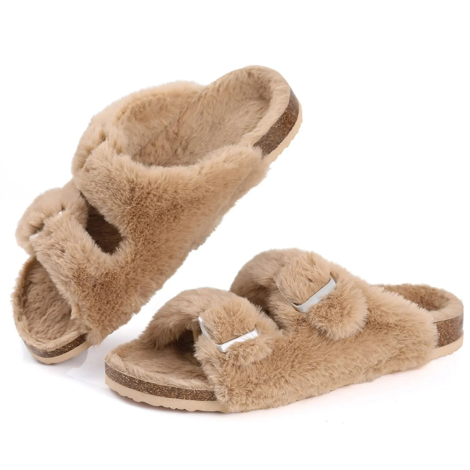 Mule chausson ajustable fourré pour femme - Ninon