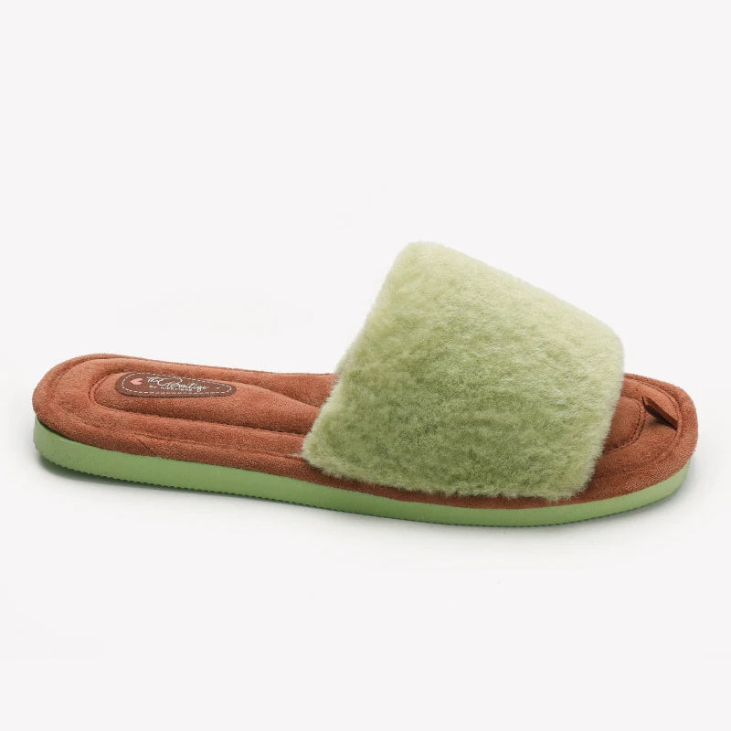 Mule chausson fourré bout ouvert pour femme - Olympe