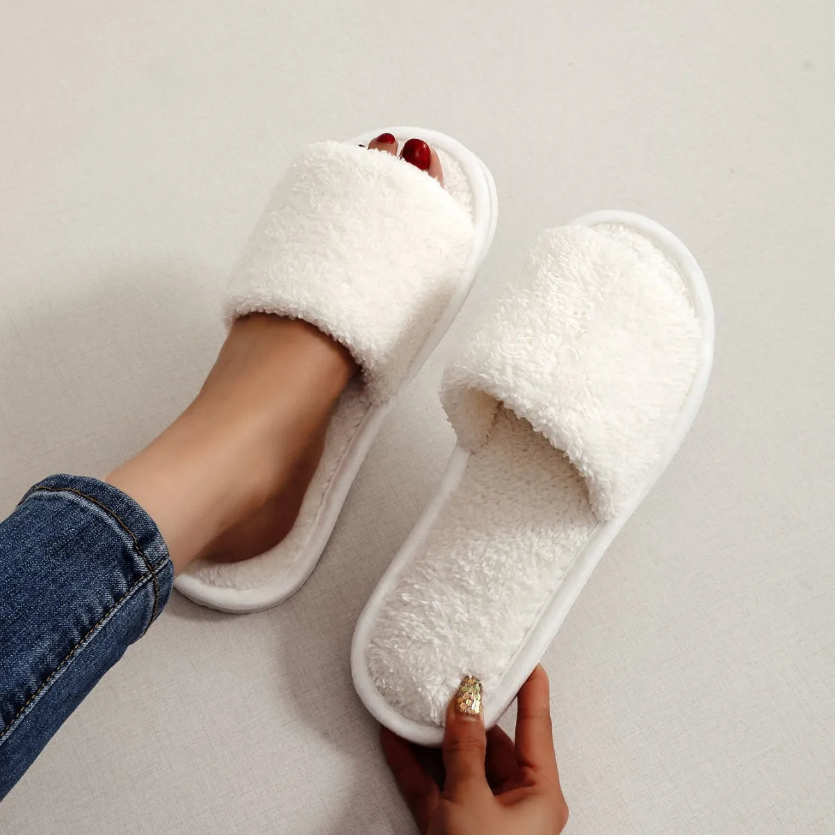 Mule chausson confort fourré pour femme - Cléophée