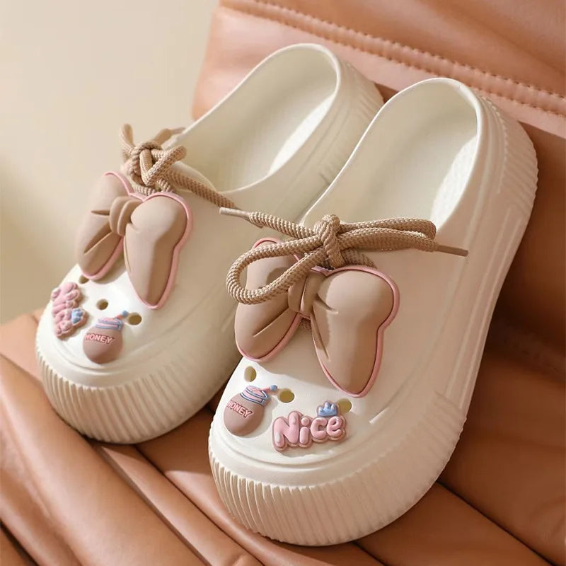 Mule femme compensée girly - Clara