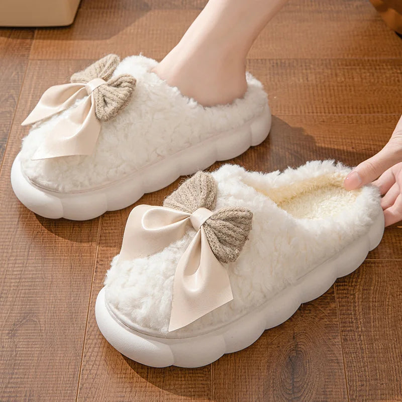 Mule chausson noeud fourré pour femme - Coralie