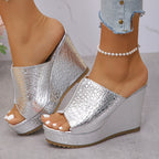 Mule femme compensée rétro - Bianca