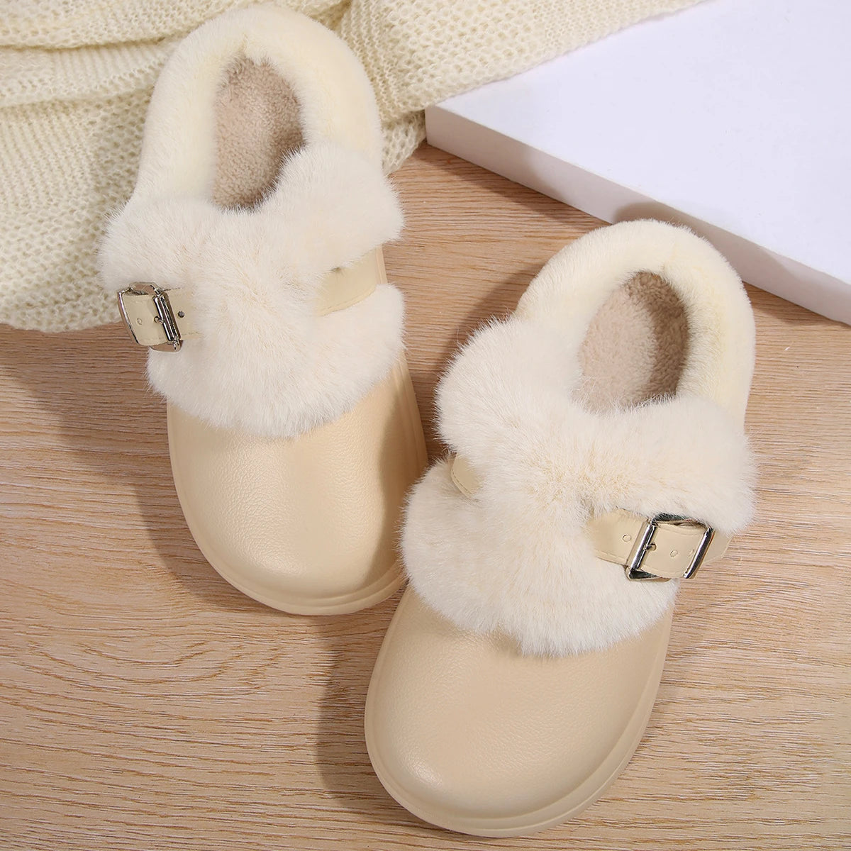 Mule chausson sabot fourré pour femme - Théane