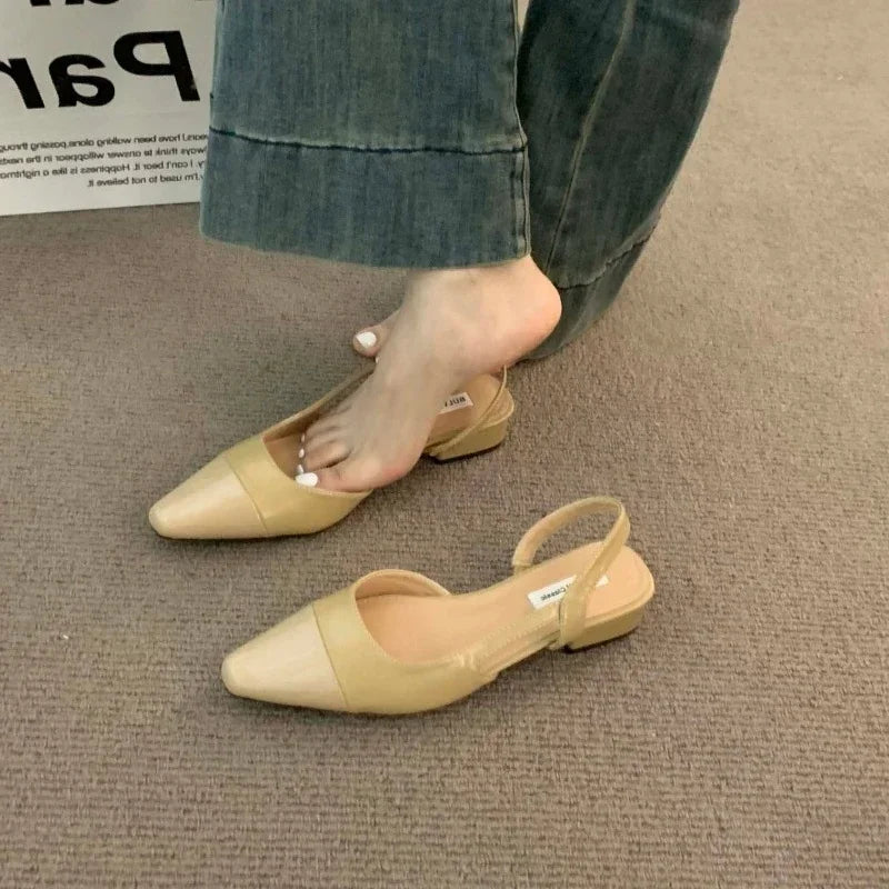 Mule plate en cuir pour femme - Élancia