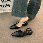 Mule plate en cuir pour femme - Élancia