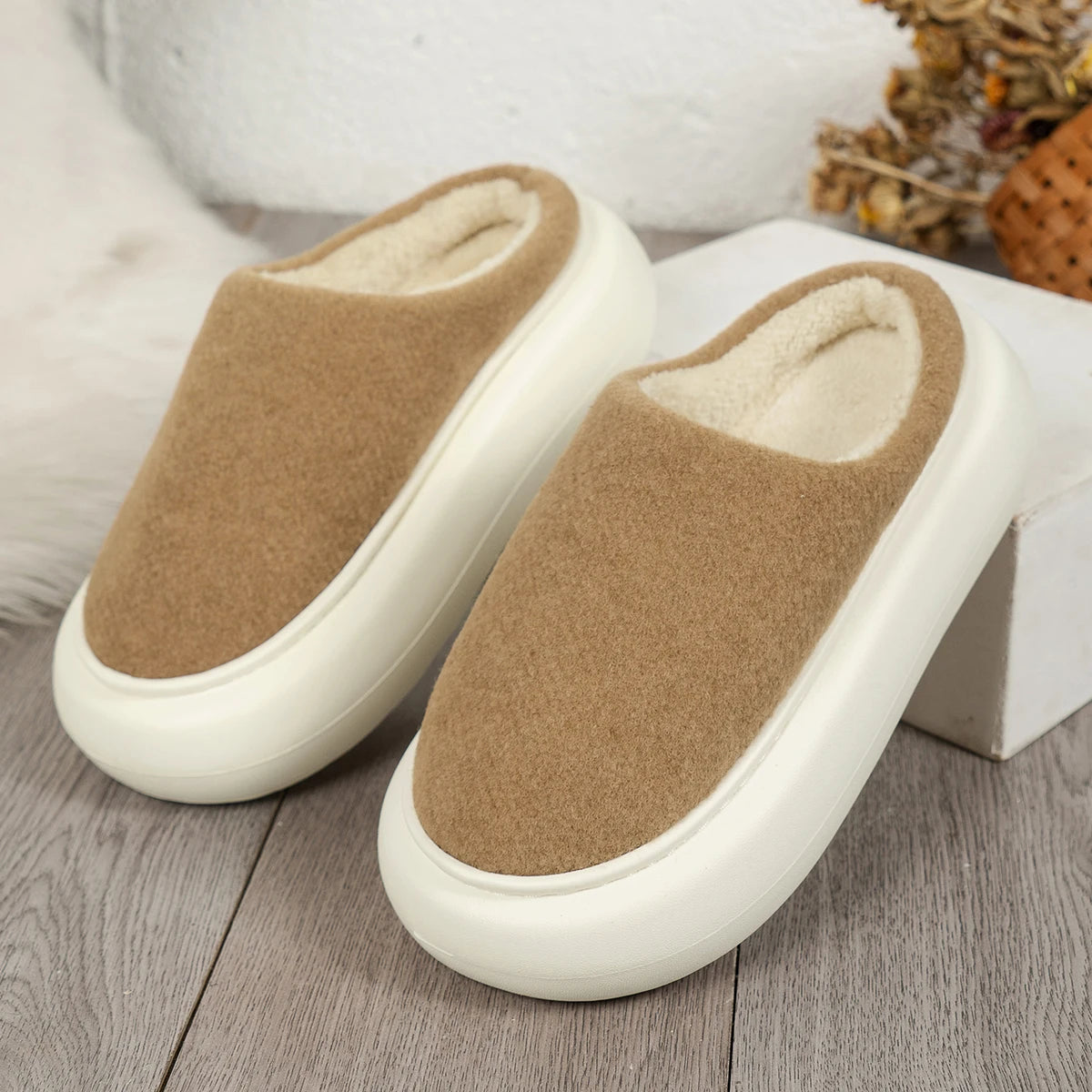 Mule chausson décontracté fourré pour femme - Anaëlle