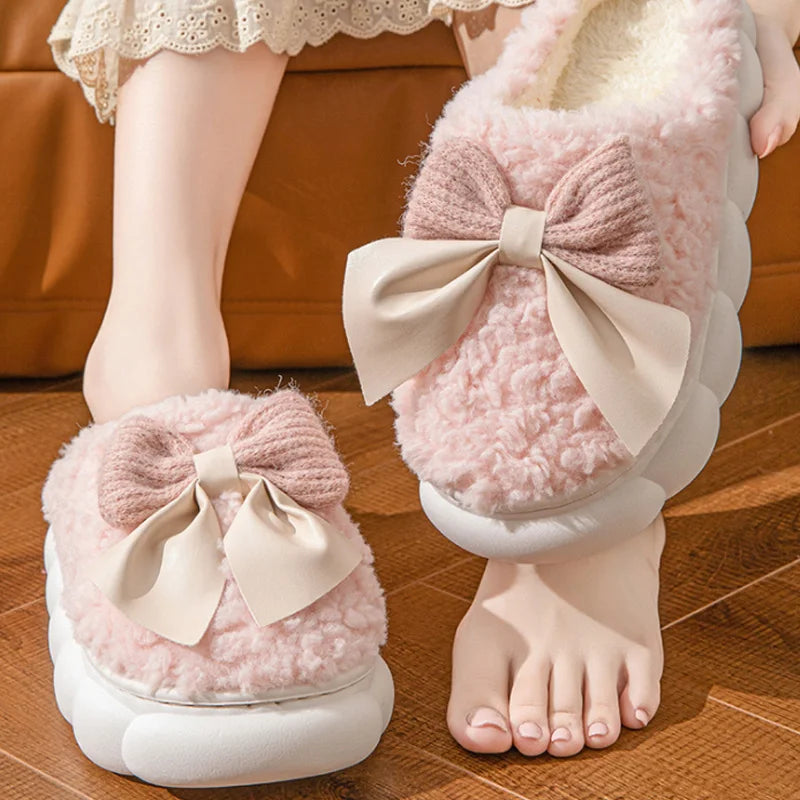 Mule chausson noeud fourré pour femme - Coralie