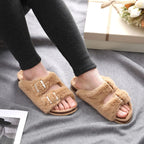 Mule chausson ajustable fourré pour femme - Ninon