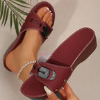 Mule femme compensée à boucle - Serena