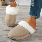 Mule chausson peluche fourré pour femme - Daphnéa