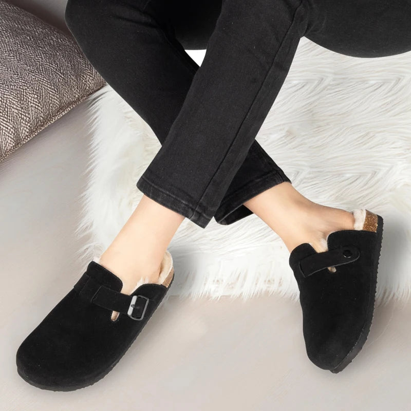 Mule confort en daim pour femme - Yséa