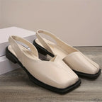 Mule cuir bout carré pour femme - Maëlys