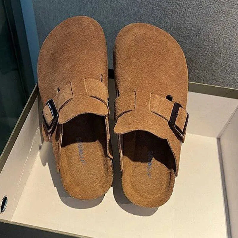 Mule femme compensée daim - Noémie