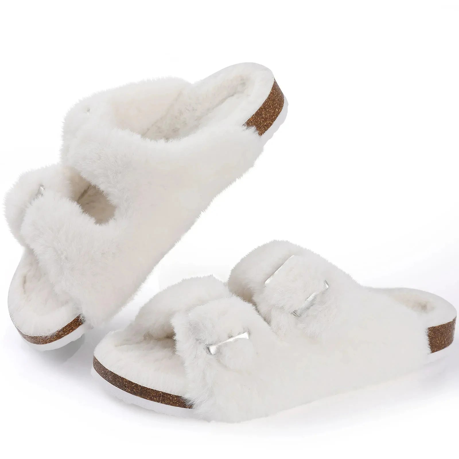 Mule chausson ajustable fourré pour femme - Ninon