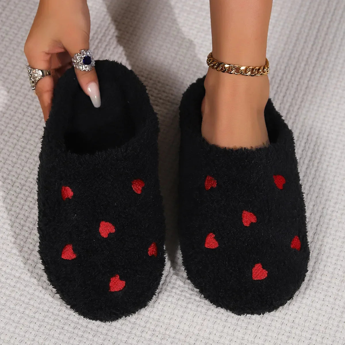 Mule chausson à motif fourré pour femme - Ésmée