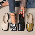 Mule cuir bout carré pour femme - Maëlys