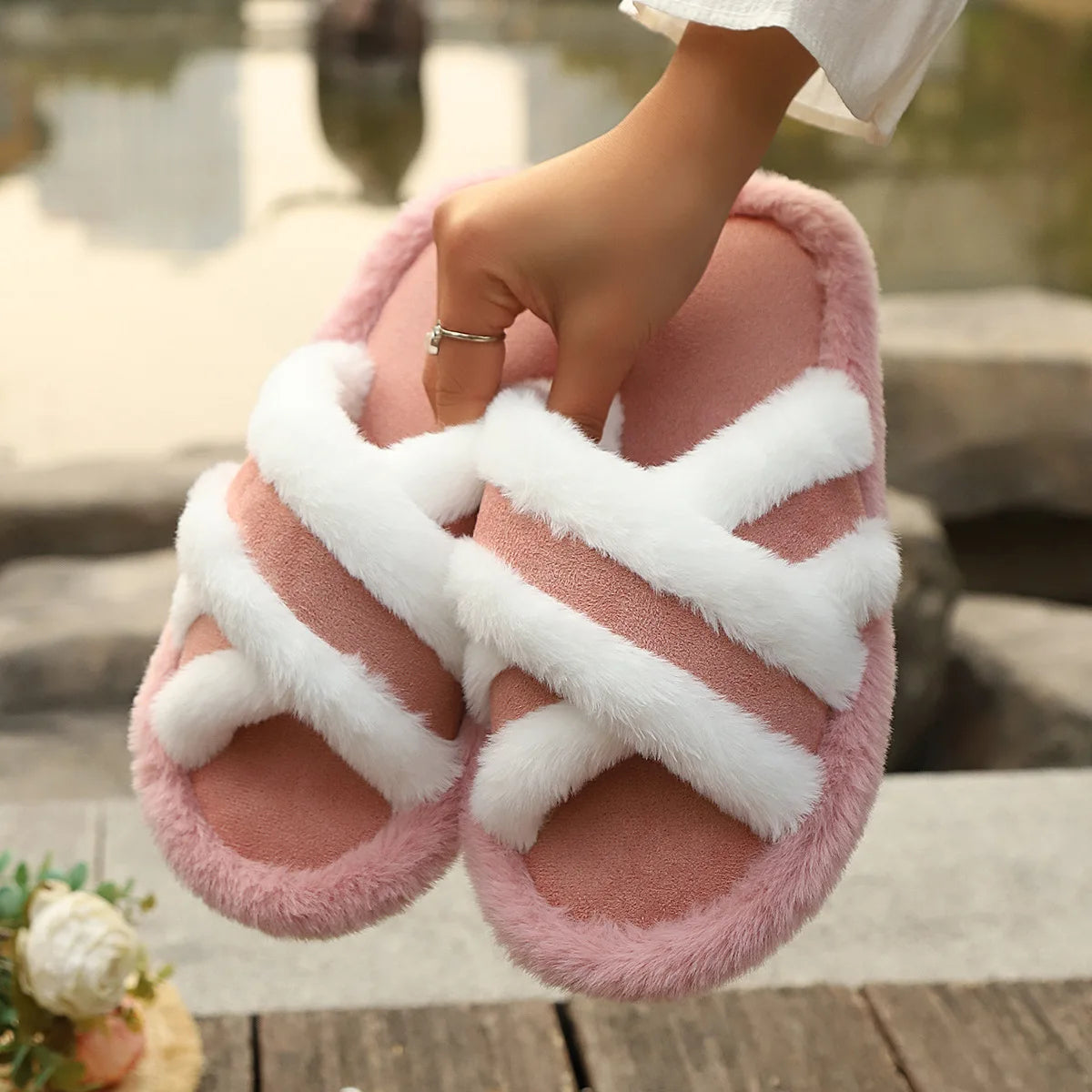 Mule chausson moelleux fourré pour femme - Cyrielle