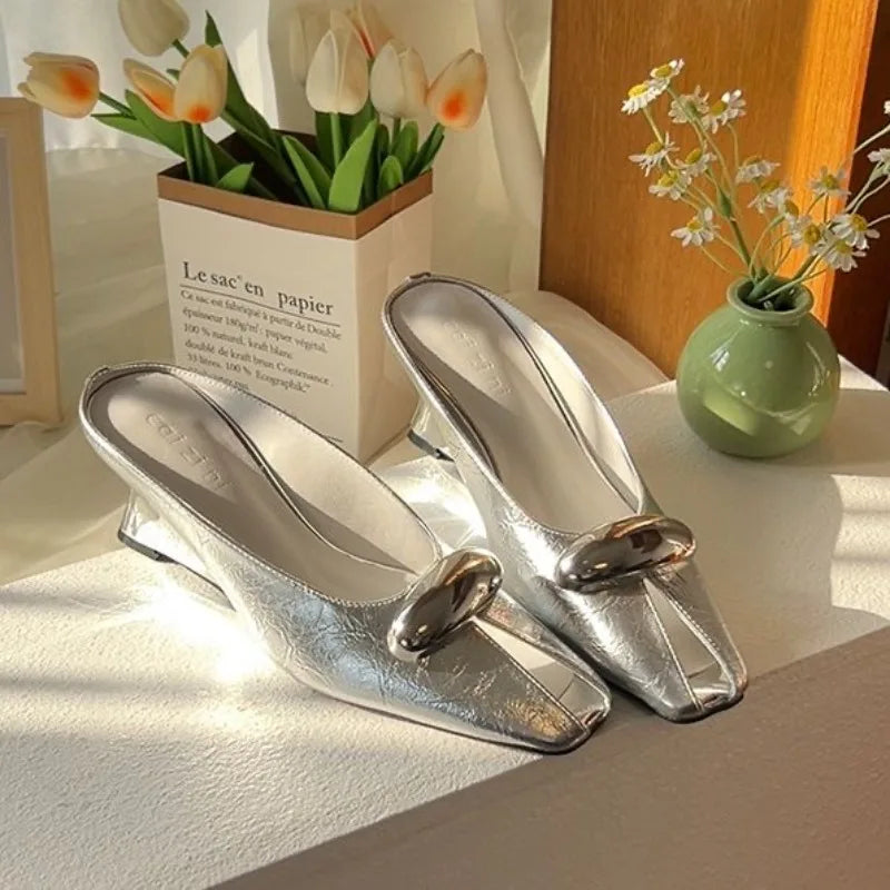 Mule femme à talon compensé - Élise