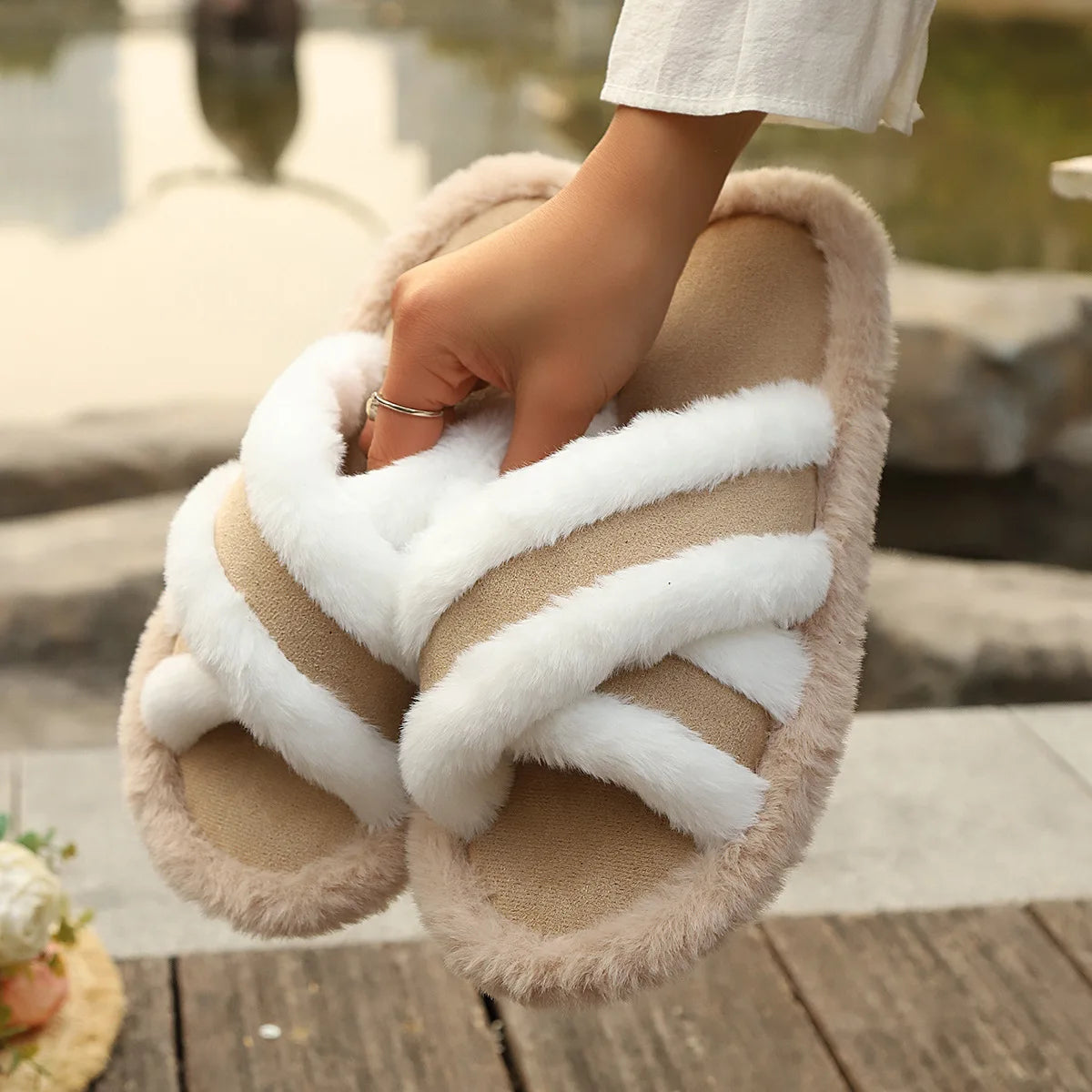 Mule chausson moelleux fourré pour femme - Cyrielle