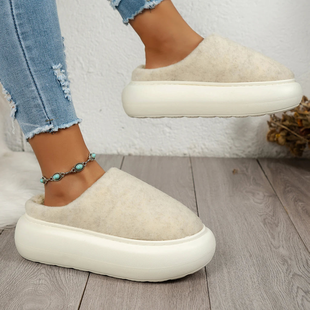 Mule chausson décontracté fourré pour femme - Anaëlle