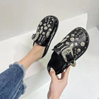 Mule en cuir rock pour femme - Isadora