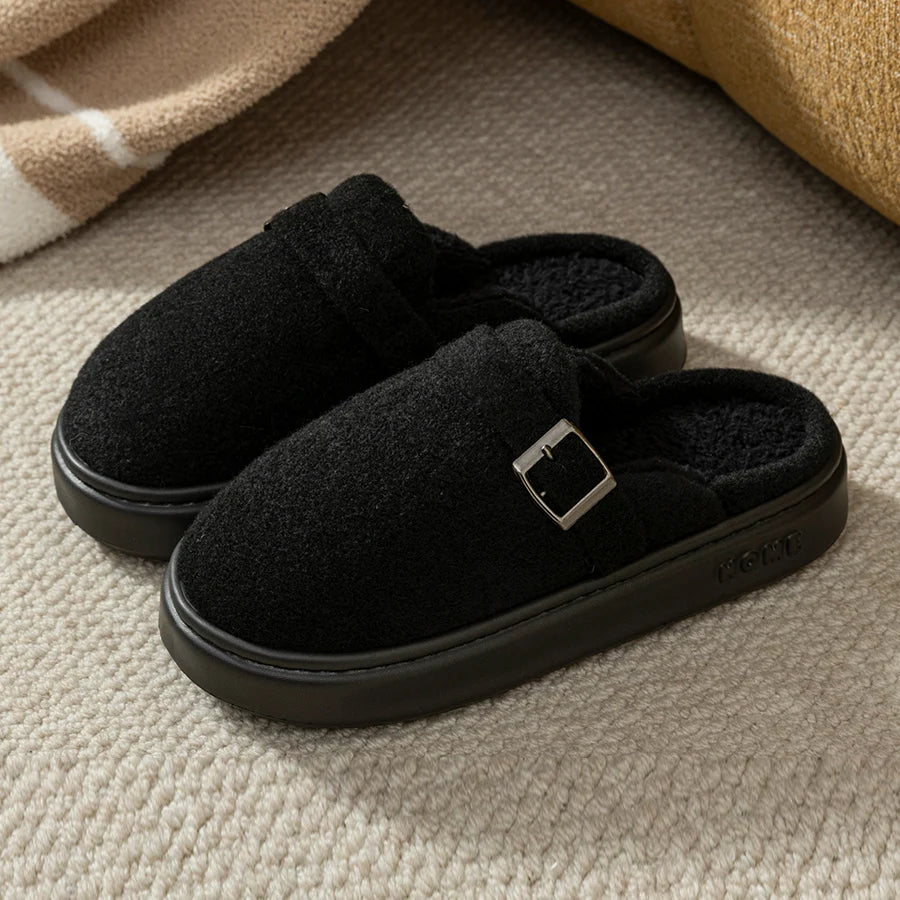 Mule chausson confortable fourré pour femme - Alizéa