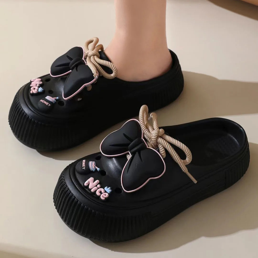 Mule femme compensée girly - Clara