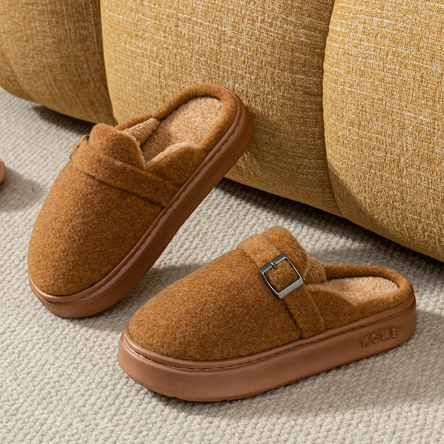 Mule chausson confortable fourré pour femme - Alizéa
