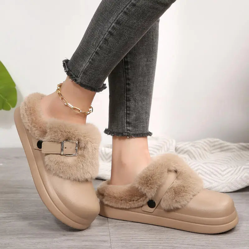 Mule chausson sabot fourré pour femme - Théane