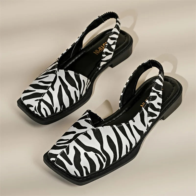 Mule cuir bout carré pour femme - Maëlys